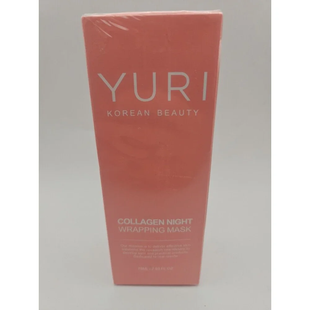 YURI Korean Beauty Collagen Night Mask for Face, Pink, 2.53 fl oz